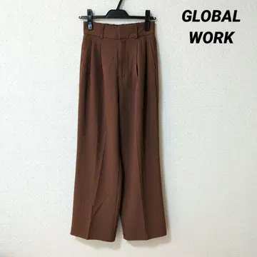 [ 새상품급 ] GLOBAL WORK 글로별 워크 와이드 팬츠 브라운 S