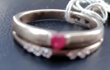 가격 인하했습니다 미사용 새상품 지르콘 루비 포함 실버 반지 13호