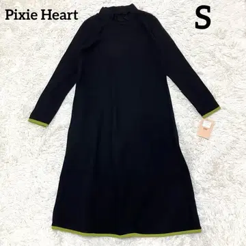 픽시 하트 배색 라인 원피스 QVC 블랙 S 블랙