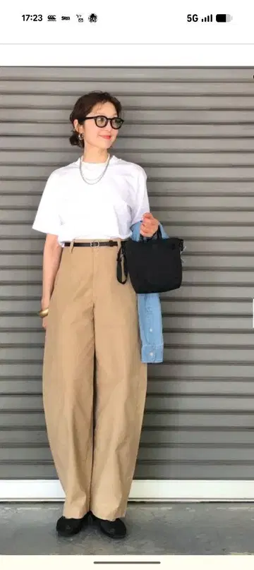 UNIQLO 저리 배럴 레그 팬츠 베이지 M