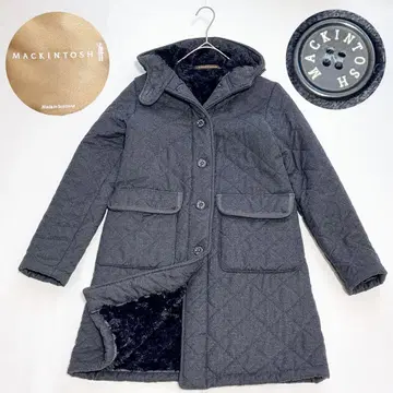 매킨토시 스코틀랜드제 퀼팅 코트 36 그레이