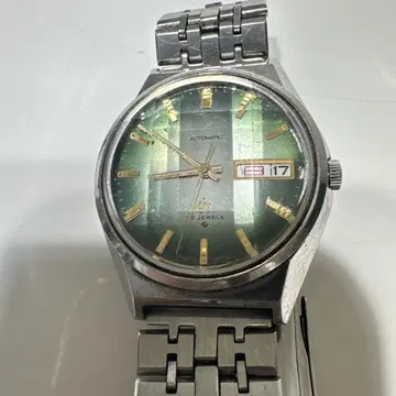 SEIKO 자동 와인딩 시계 그린 다이얼 17주얼