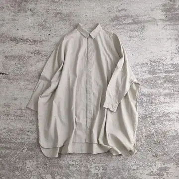 ichi 코튼 셔츠 튜닉 와이드 오버 셔츠 일본제