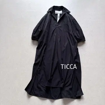 새상품급 TICCA | 정가 3만 컷워크 자수 레이스 퍼프 슬리브 원피스