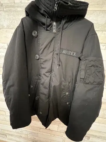 AVIREX 블랙 다운 자켓 L
