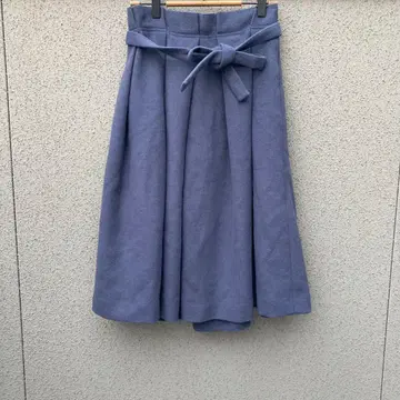 2777 [슬로브 이에나] 38 플레어 니트 스커트 볼륨 허리끈 포함