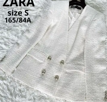 ZARA 트위드 더블 자켓 S