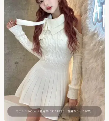 새상품 Darich 다리치 아메스리 플레어 니트 미니 원피스