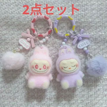 새상품 익명 배송 labubu 키링 핑크 퍼플