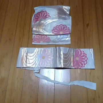 만들기 허리띠 은색 핑크 꽃무늬