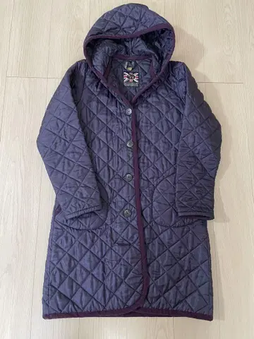 LAVENHAM 라벤햄 퀼팅 코트 후드 부착 퍼플