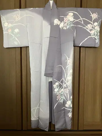 히나기쿠 문 분할 염색 마키노리 수묵화 호몬기 낙관 새상품급