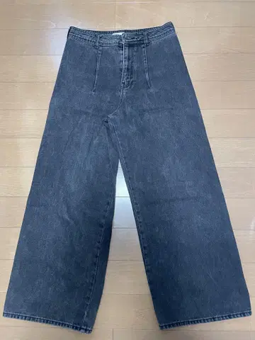 ZARA 다크 그레이 와이드 레그 데님 EU38