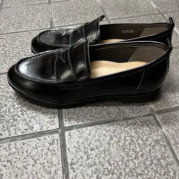 블랙 로퍼 가죽 신발 슬립온