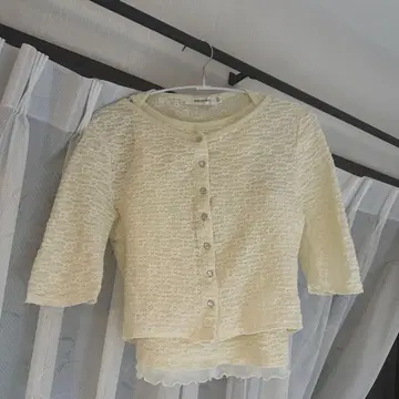 MOUSSY 아이보리 가디건 탱크탑 세트