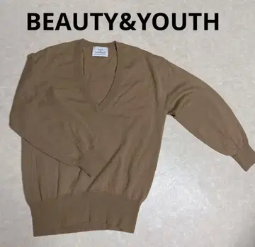 BEAUTY&YOUTH 울 캐시미어 천축 딥 V넥 니트