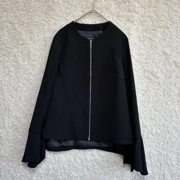ZARA BASIC 노카라 자켓 블랙 플레어 소매 집업