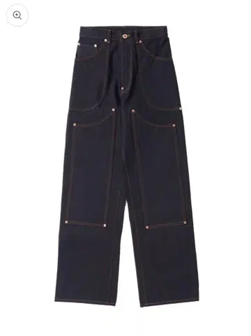 Wknee WORK PANTS-24 -orange indigo-