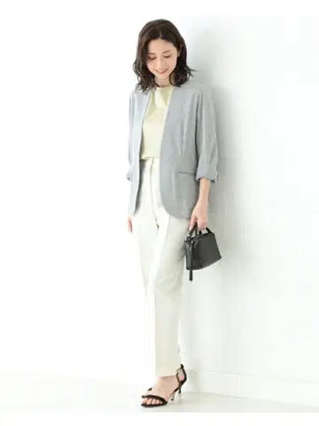 Demi-Luxe BEAMS 사커 스트라이프 칼라리스 자켓