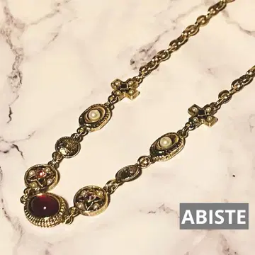ABISTE 목걸이 골드 컬러 x 컬러 스톤 아비 스테