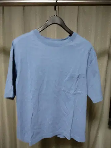 Maison de Beige 파랑 반팔 T셔츠 포켓 부착