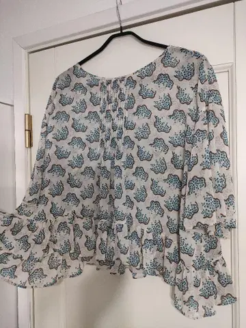 새상품급 ANNA SUI 안나수이 올 패턴 프린트 쉬폰 블라우스 M
