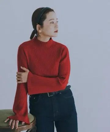 글로벌 워크 타카야마 나오코 콜라보 멜티 플레어 슬리브 풀오버 S