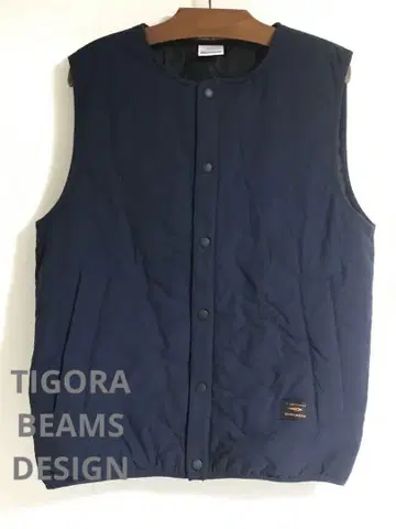 TIGORA BEAMS DESIGN 네이비 남성용 충전솜 베스트 M
