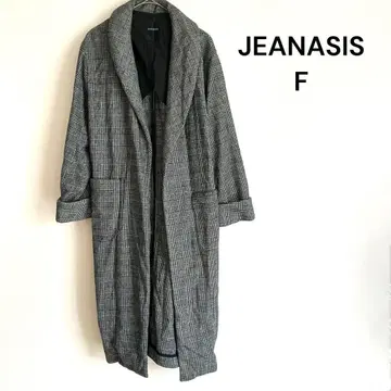 지나시스 롱 코트 체크 하운드투스 체크 패턴 가운 코트 겉옷 프리 사이즈