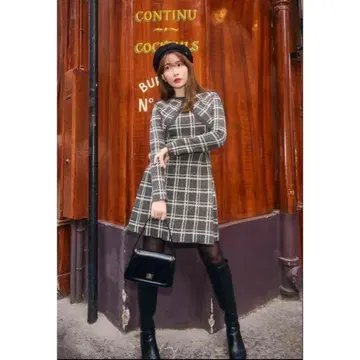 herlipto Pantheon Checked Knit Dress