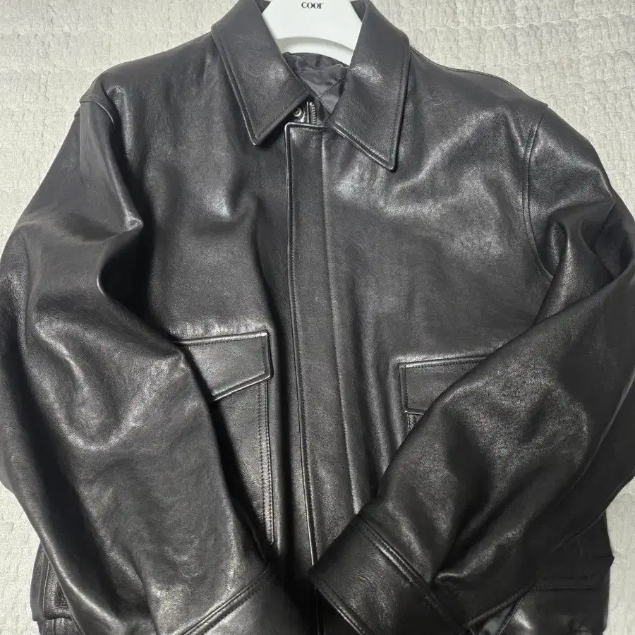 coor leather tracker jacket S size Men's color matching plus suede