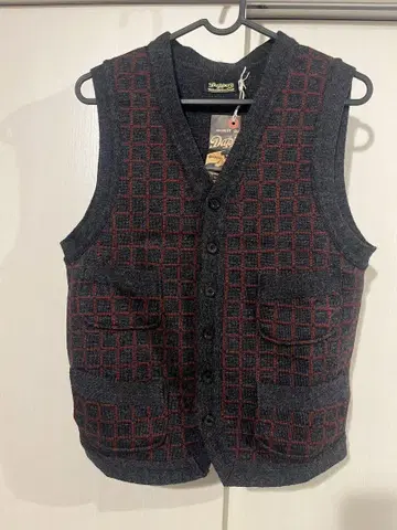 Dapper's 체크 무늬 니트 베스트 사이즈 36