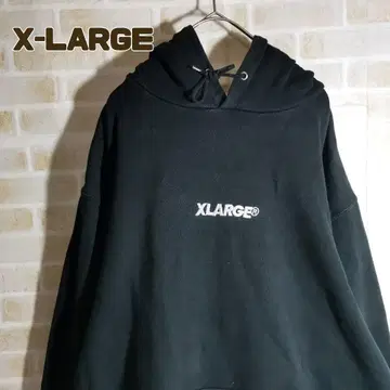 엑스라지 X-LARGE 후드티 풀오버 블랙 센터 로고
