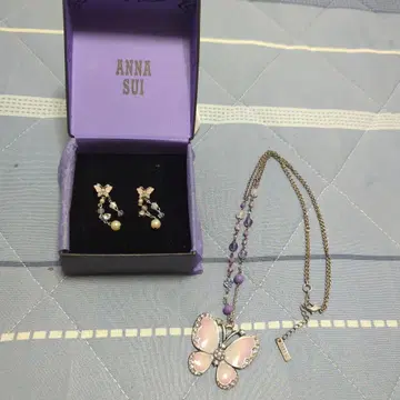 ANNA SUI 나비 모티브 목걸이 & 귀찌 세트