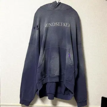 MINDSEEKER 사이즈 2 오버 사이즈 풀오버 후드티 퍼플 가공