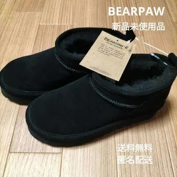 미사용 새상품 BEARPAW 어그 부츠 24 블랙 숏 통굽 부츠