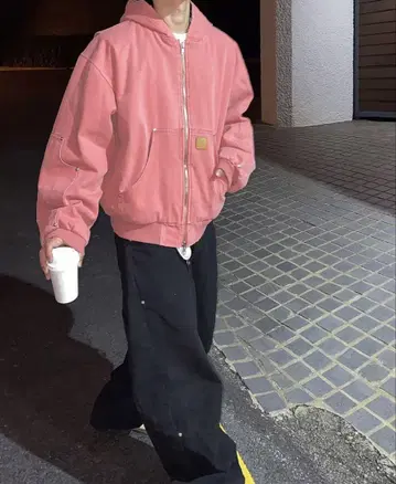 홀리인코드 액티브 자켓 핑크 품절 모델 후디