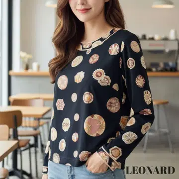 [ 미사용급 ] 레오나르 칸칸 블라우스 상의 블랙 L 사이즈