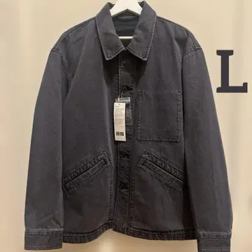 새상품 택 포함 유니클로 U 오버 사이즈 컬러 데님 자켓 L