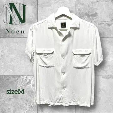 Noen 노엔 숏 리브 레이온 반팔 셔츠 오픈 카라 짧은 기장 M