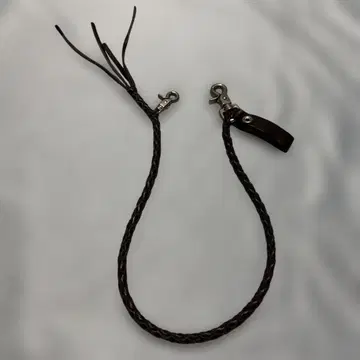 브라운 가죽 뜨개질 천연 가죽 지갑 체인