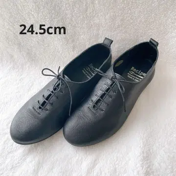 Recipe 레시피 레이스업 슈즈 블랙 블랙 24.5 일본제