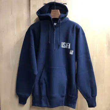 챔피온 USAFA 프린트 하프 지퍼 후드티 리버스 복각 L
