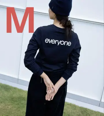 everyone long sleeve tee navy 한국 POPUP