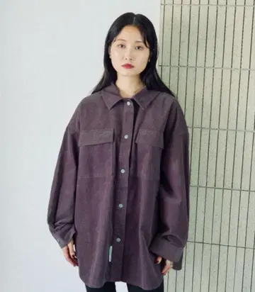 새상품 LEPSIM 코듀로이 BIG 셔츠 퍼플