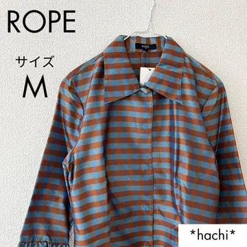 새상품 ROPE 로페 셔츠 블라우스 여성용 M 체크 무늬 브라운