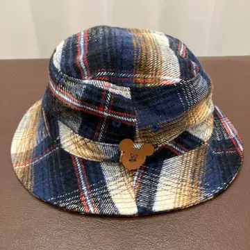 [ 미키마우스 ] 일본제 체크 무늬 버킷 햇