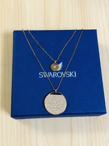 스와로브스키 SWAROVSKI 스와로 2연 Ginger 목걸이 로즈 골드