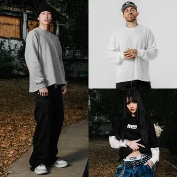 PROCLUB L/S HEAVYWIDE WAFFLE THERMAL 그레이