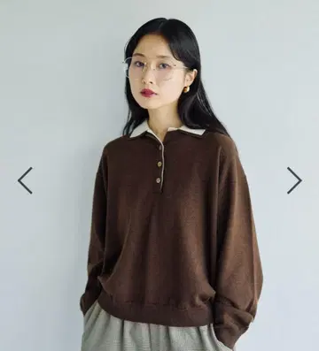 이번 시즌 완판 렙심 12게이지 레이어 컬러 폴로 니트 브라운